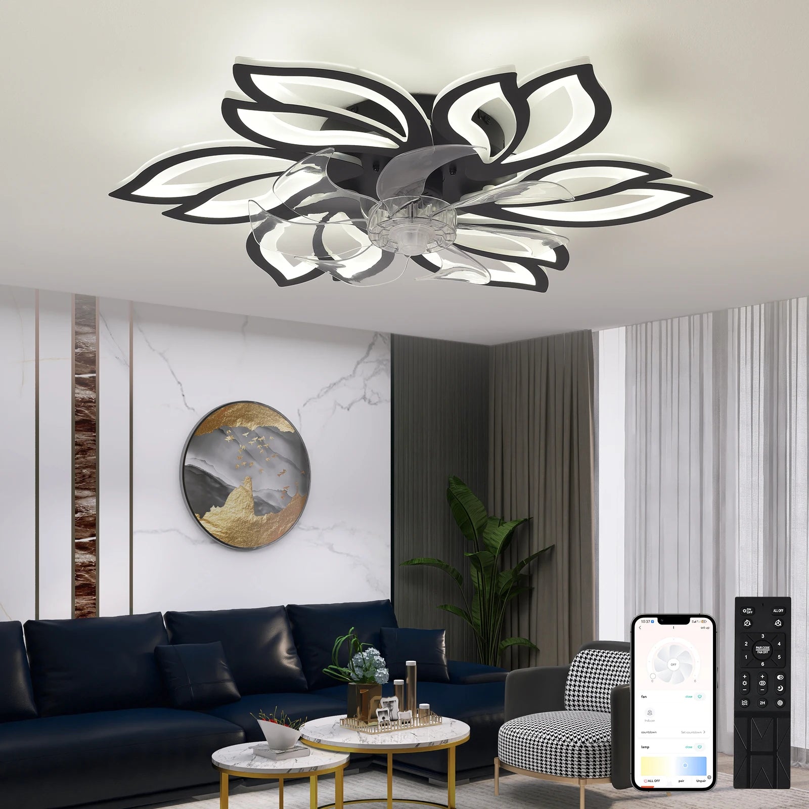 26-Inch Remote-Control Ceiling Fan with Light