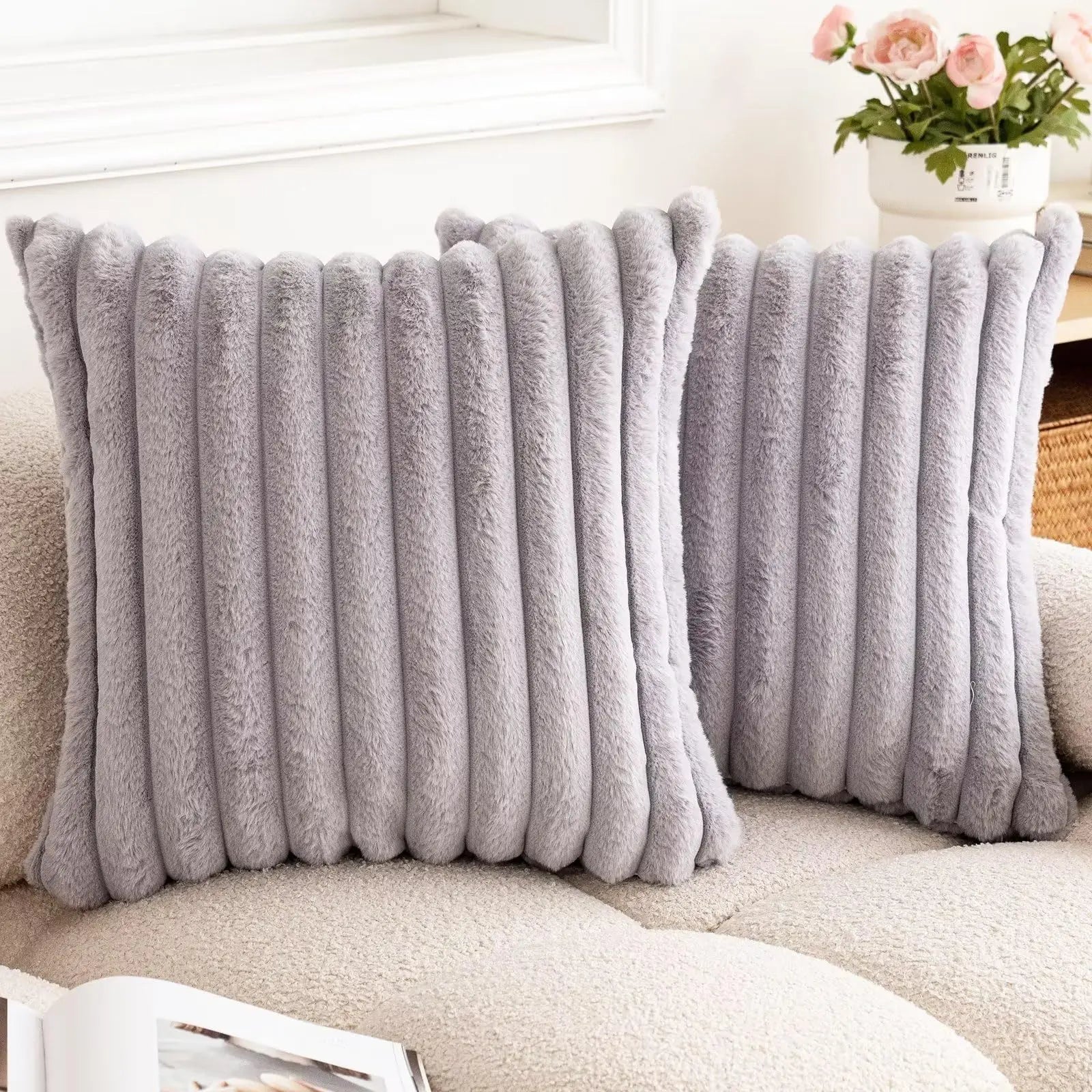 PlushStripe Cushion Cover