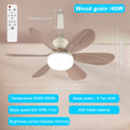 20-40w Smart Remote-Control LED Ceiling Fan with Light