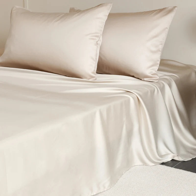 100% Silk Bed Sheet Set Luxury Mulberry Silk Bedding Sets Twin Full Double Queen King Size Fitted Sheet Flat Sheet Pillowcase