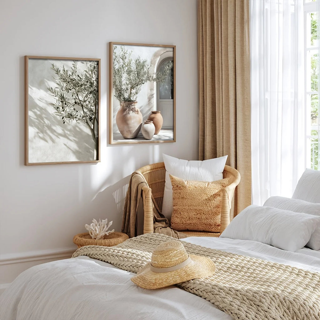 Olive Tree Shadow Canvas Print Set