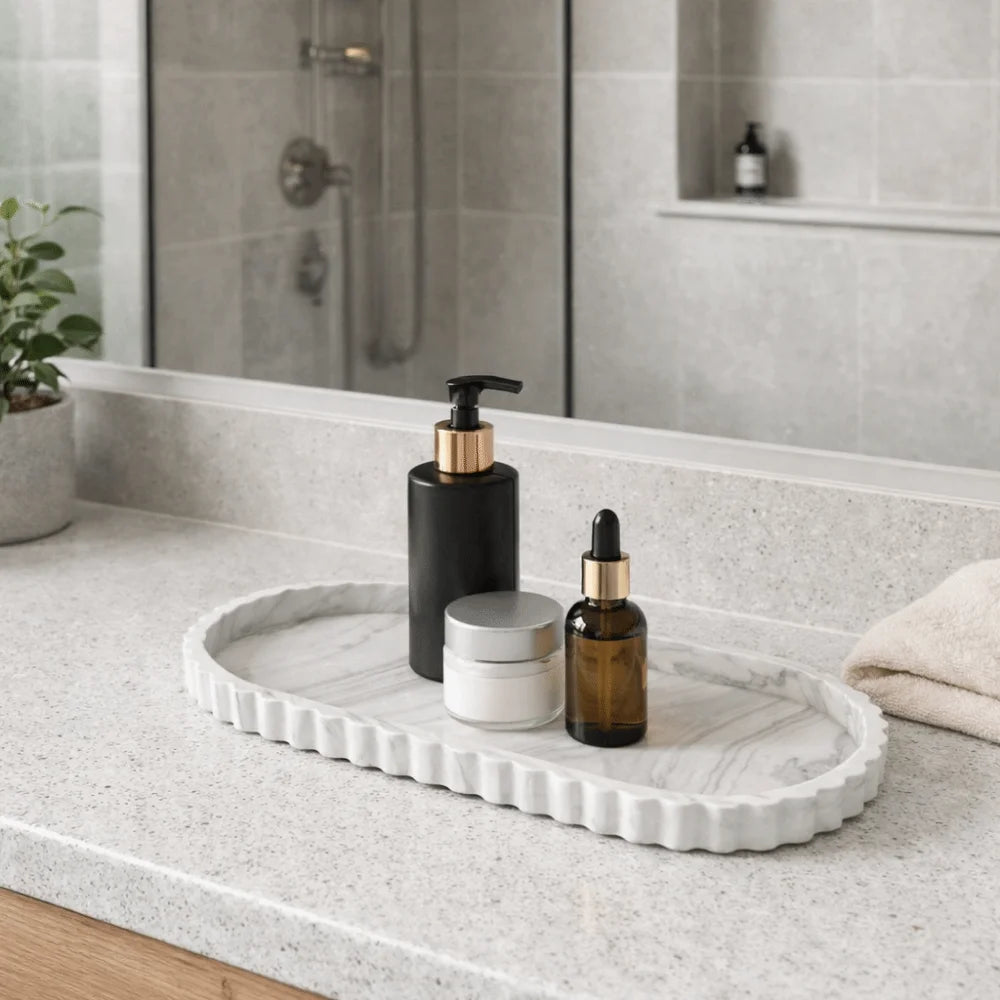 Marble-Look Silicone Vanity Tray — WESTMERE