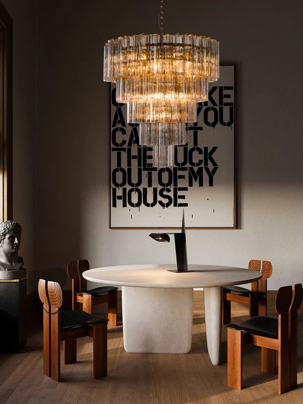 Art Glass Dimmable LED Chandelier