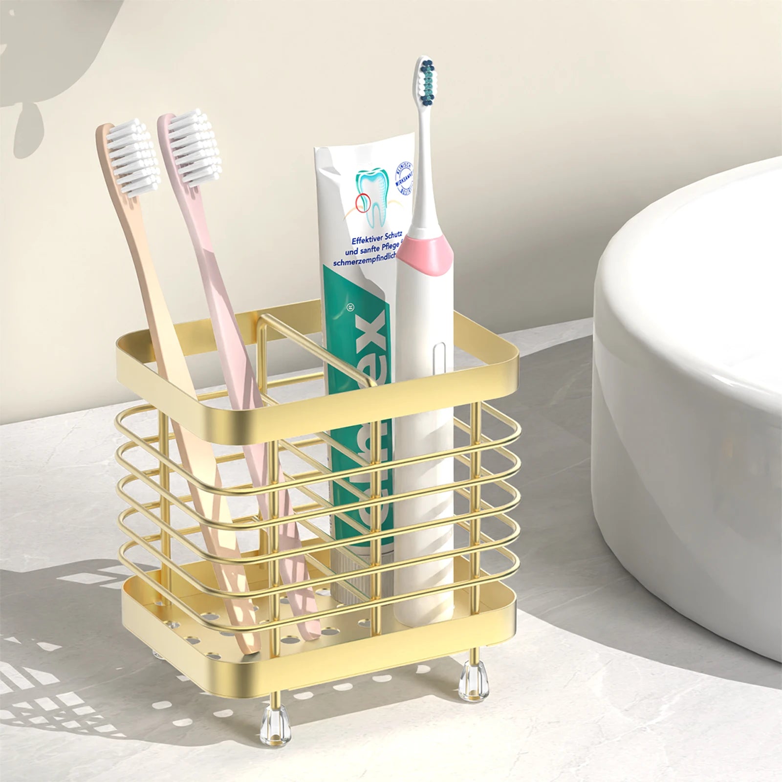 Toothbrush Holders for Bathroom Stainless Steel Electric Toothbrush Holder Wall Mounted Shower Toothbrush Toothpaste Holder