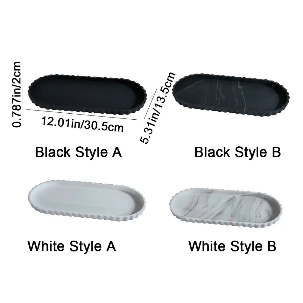 Marble-Look Silicone Vanity Tray