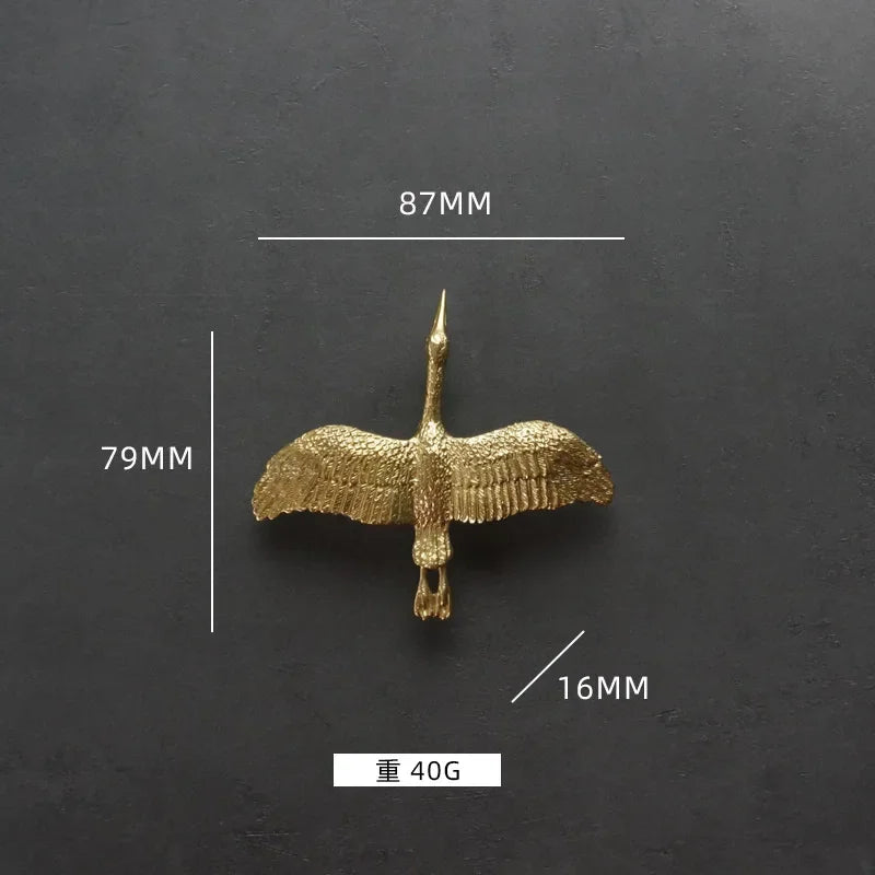 Sculptural Brass Wild Goose Cabinet Pull