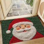Gingerbread & Santa Christmas Door Mat