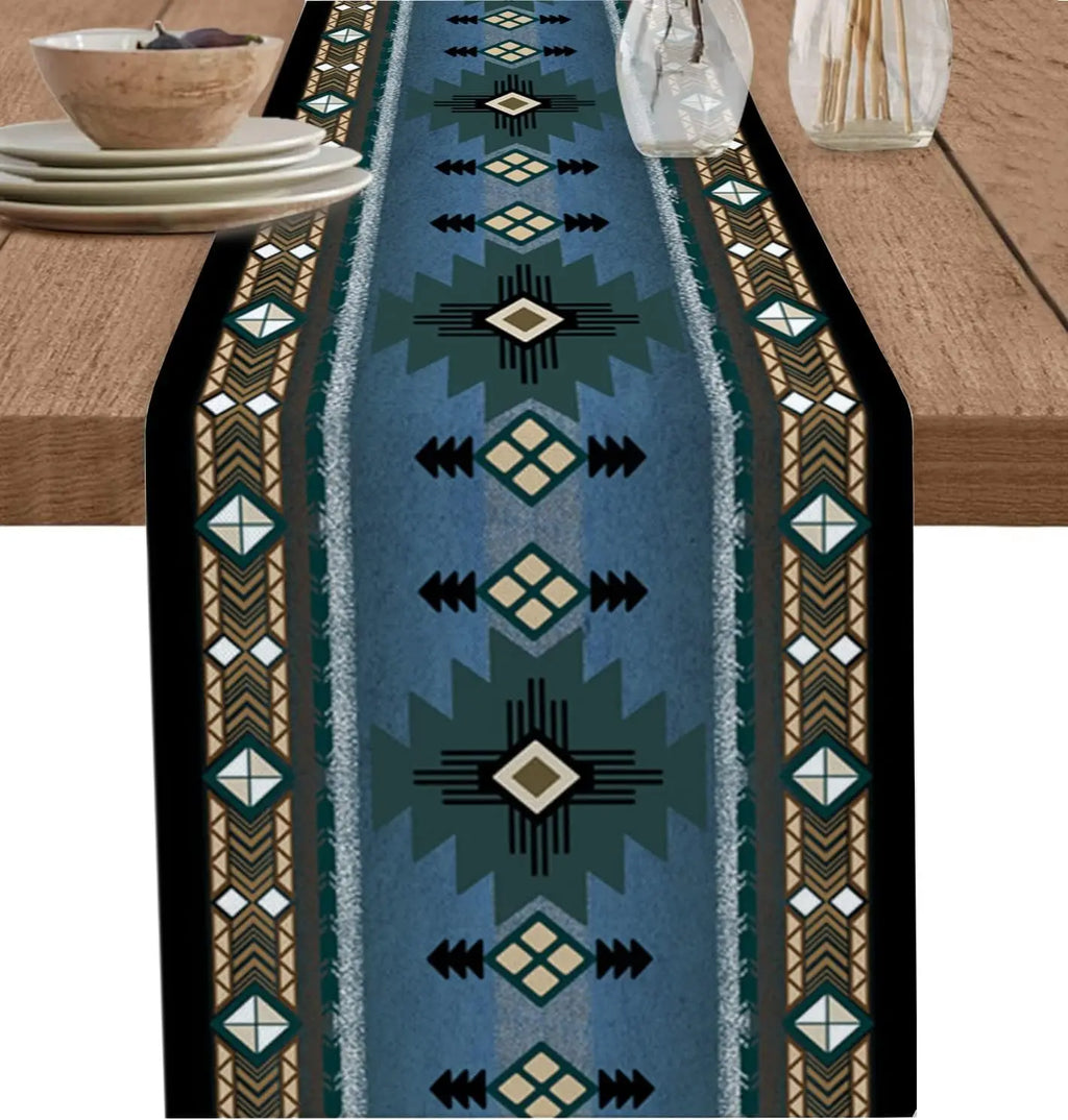 Boho American Indian Style Linen Table Runners Dresser Scarves Table Decor Reusable Kitchen Dining Table Runners Party Decor