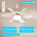 20-40w Smart Remote-Control LED Ceiling Fan with Light