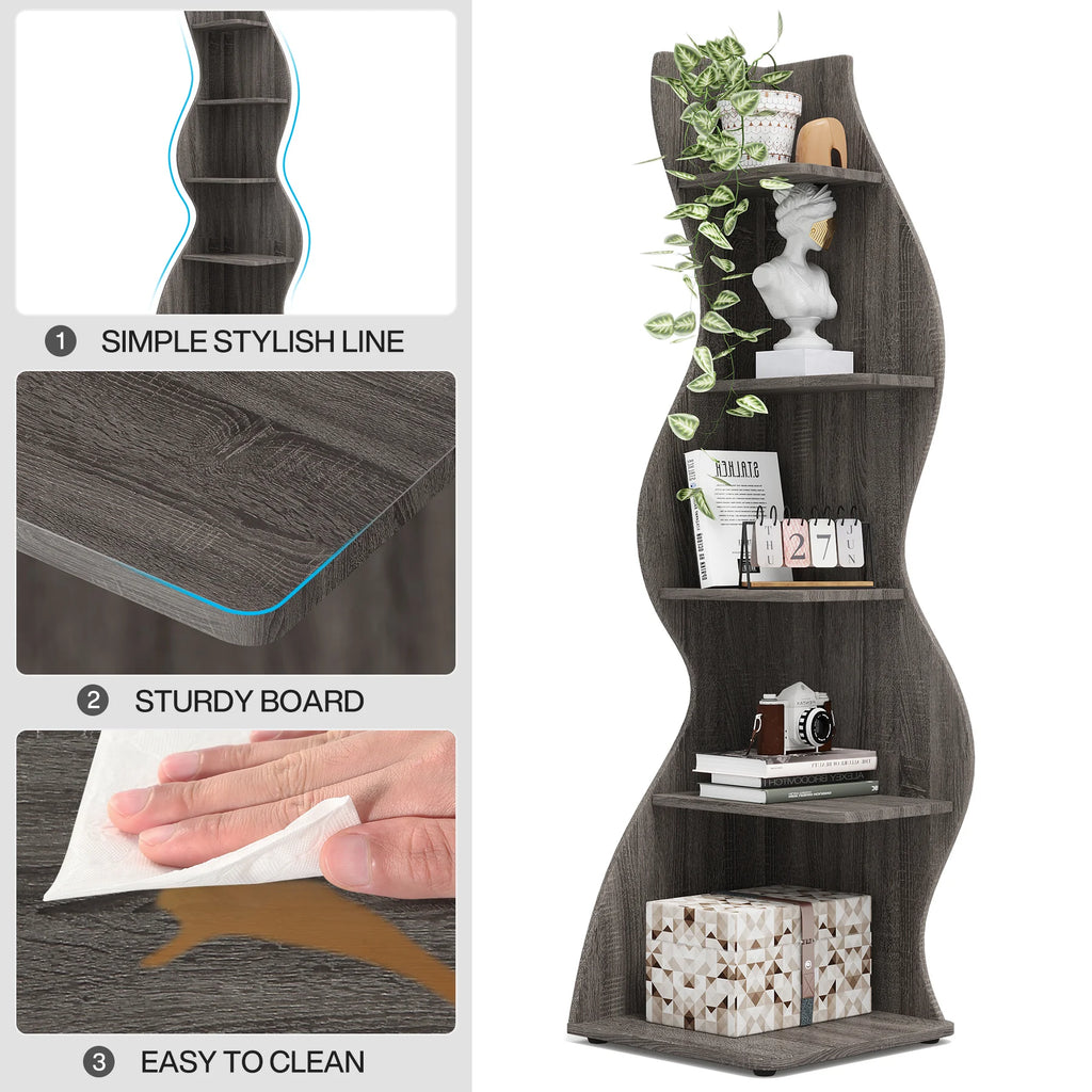 5-Tier Corner Bookshelf