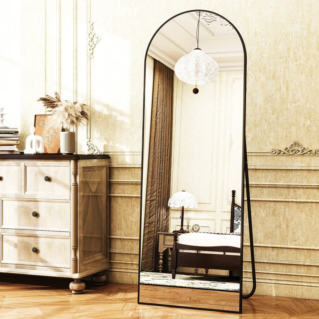 Multi-Size Black Arched Floor Mirror — WESTMERE