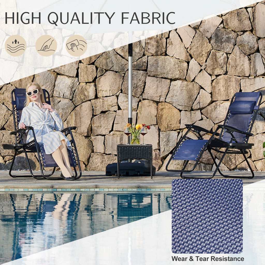 Set of 2 Zero-Gravity Outdoor Recliners