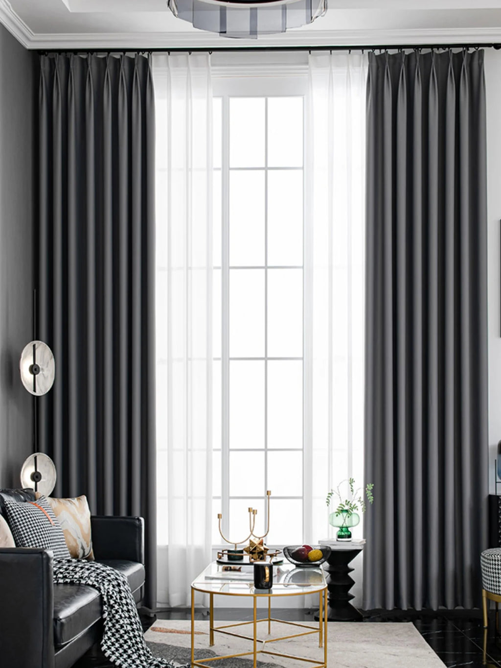 Fully Blackout Curtains, Hook Type Bedroom, Living Room, Thermal Insulation, Balcony, Sun Protection, Sunshade Fabric