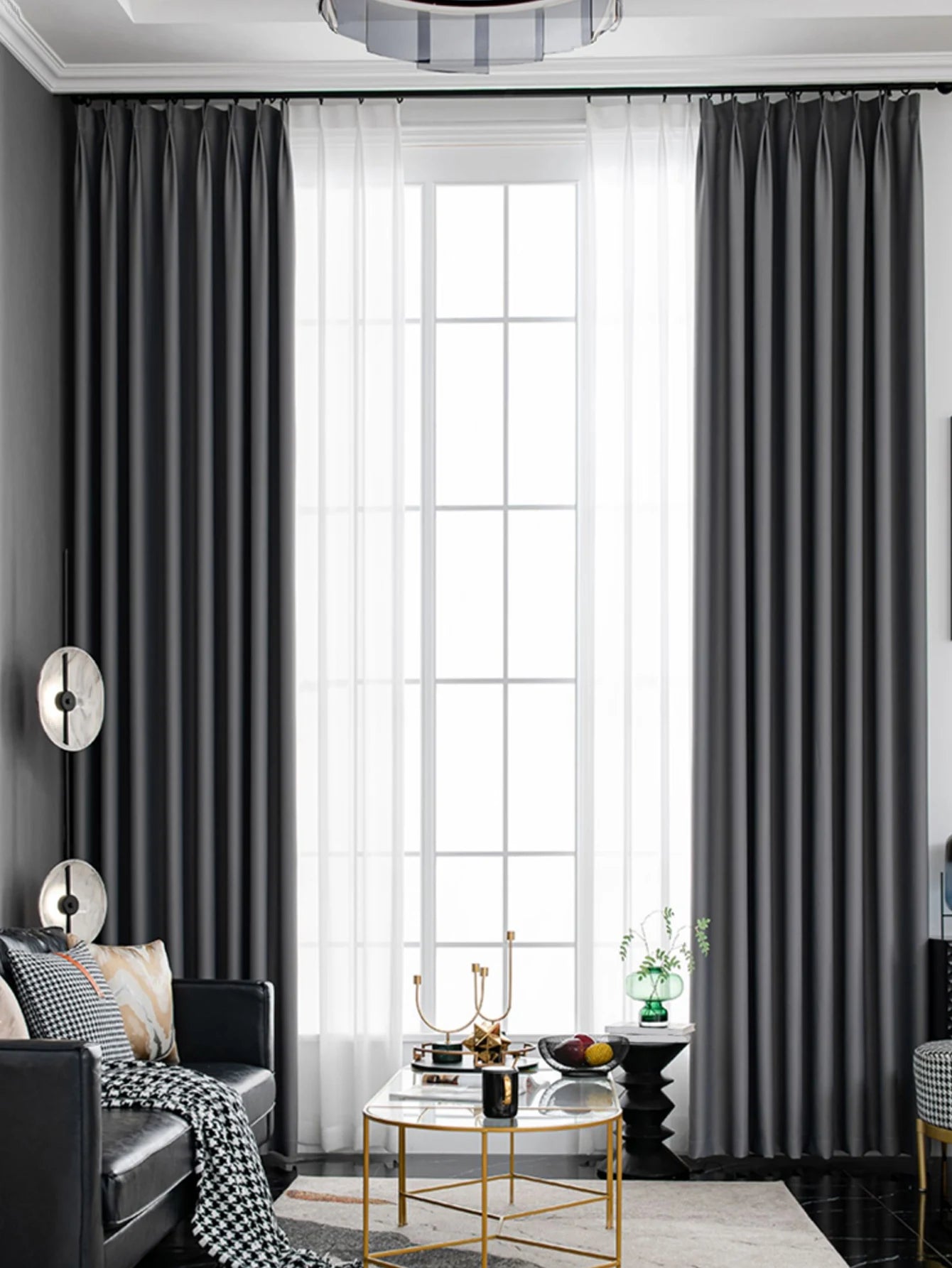 Fully Blackout Curtains, Hook Type Bedroom, Living Room, Thermal Insulation, Balcony, Sun Protection, Sunshade Fabric