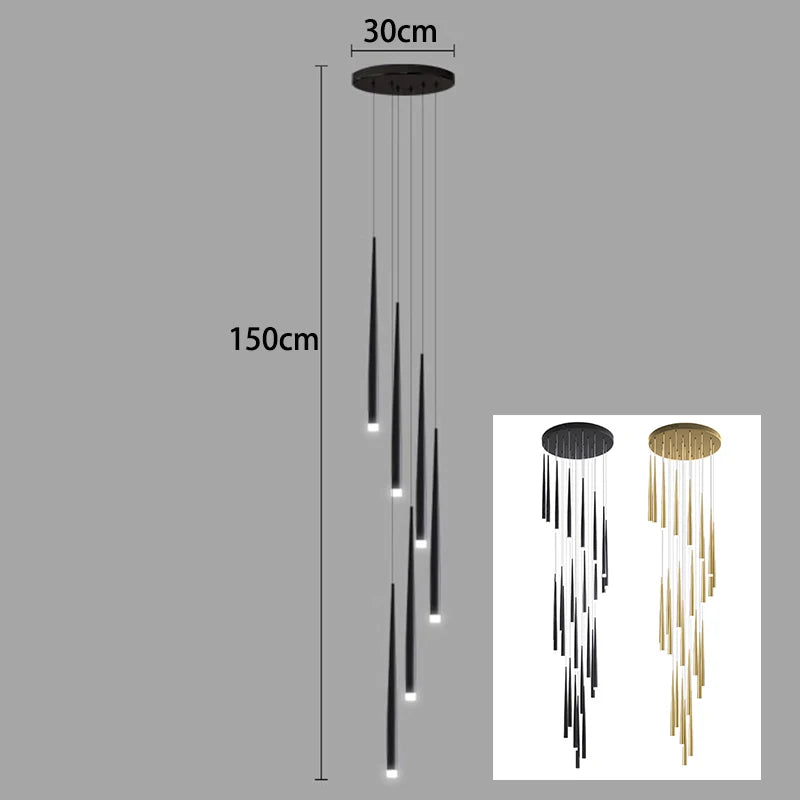 Modern Staircase LED Chandelier