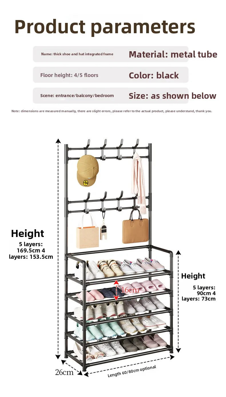 Door-Mounted Shoe & Hat Rack