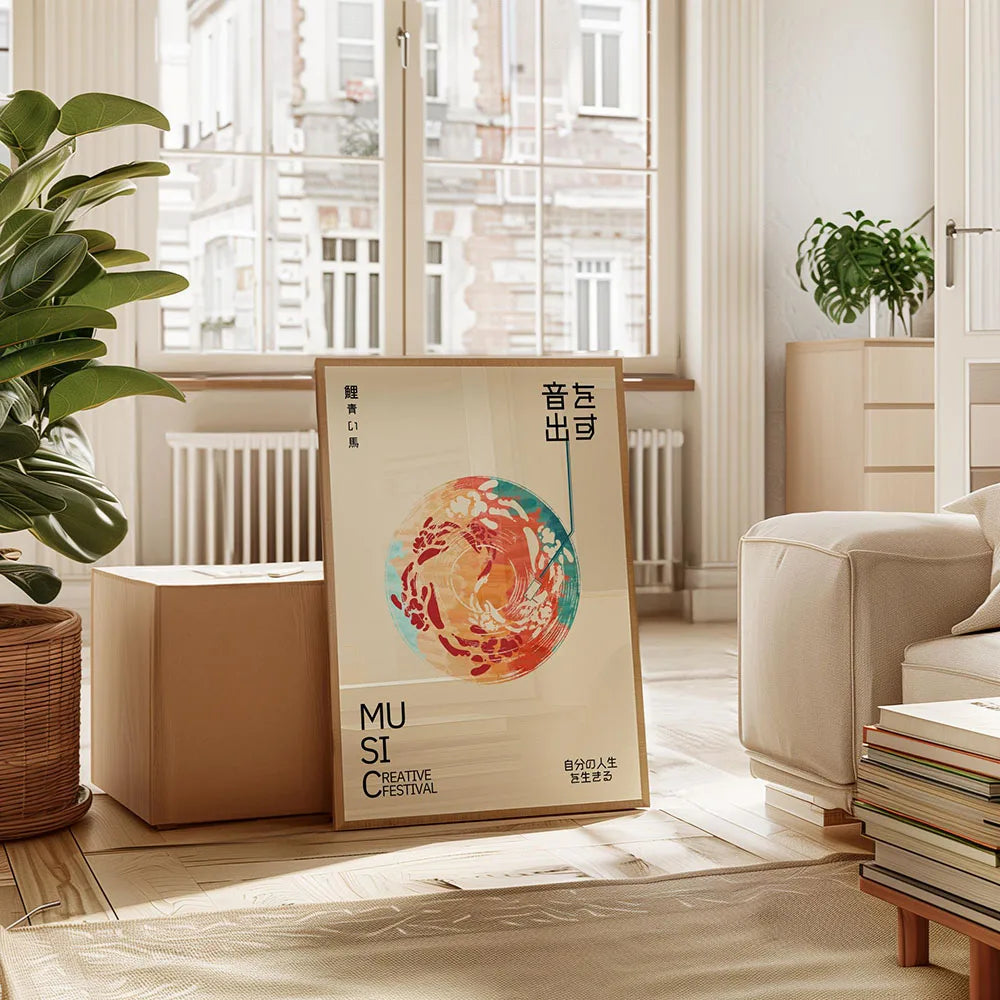 Japanese Koi Botanical Canvas Print