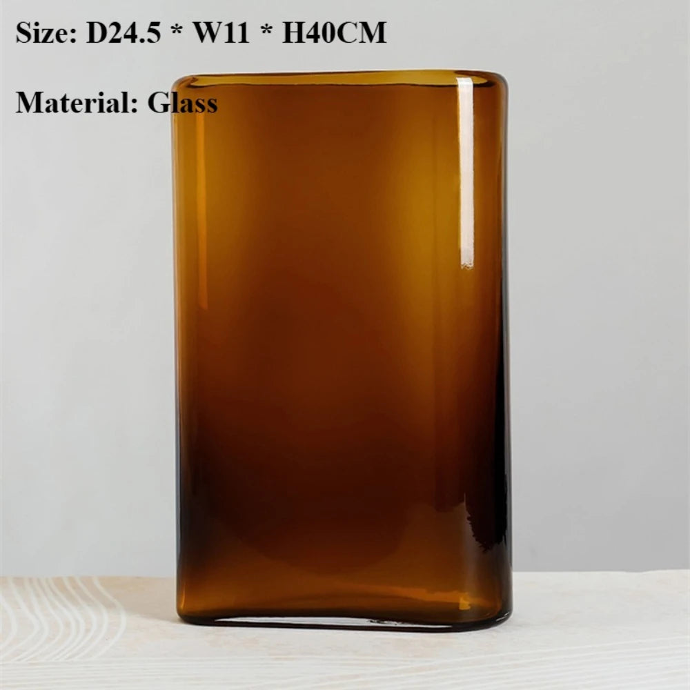 Amber Cylinder Glass Vase