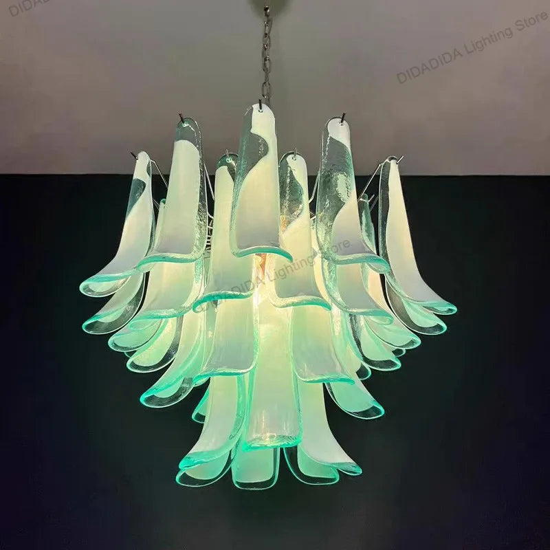 Murano-Style Multicolor Horseshoe Glass Pendant Light