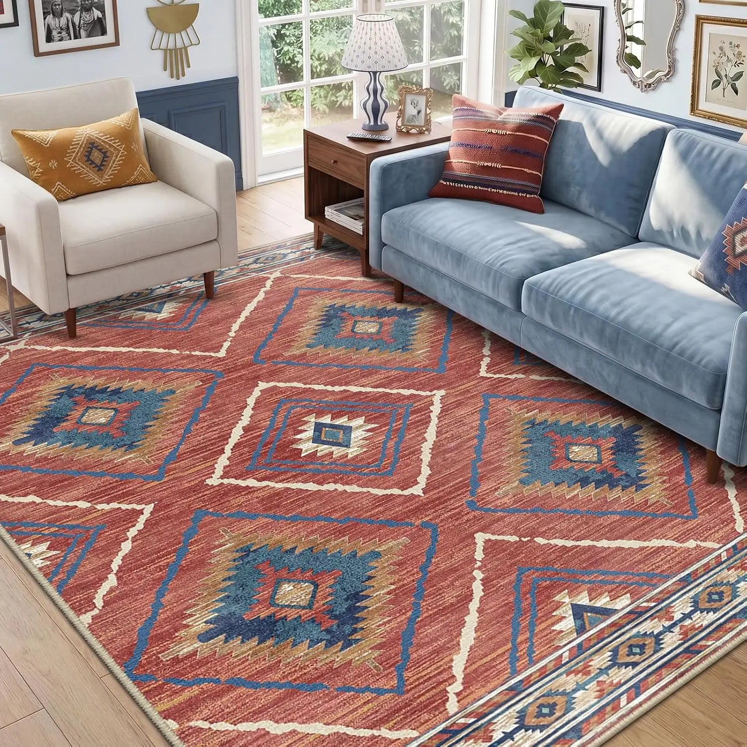 Southwestern Washable Area Rug