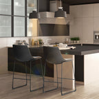 Set of 2 PU Leather Counter Stools