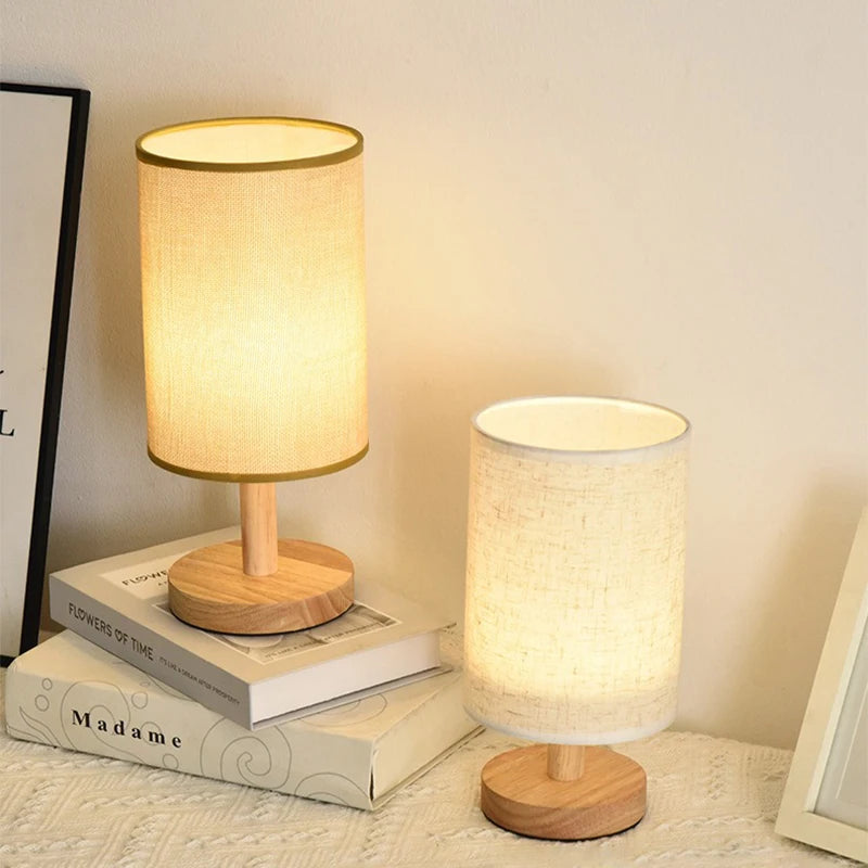 USB Dimmable Fabric Shade Table Lamp