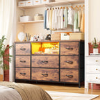 8-Drawer Media Dresser with Charging Station