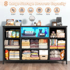 8-Drawer Media Dresser with Charging Station