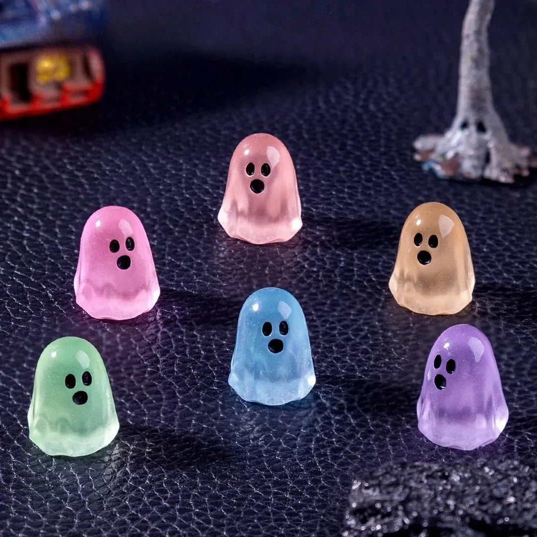 Glow-in-the-Dark Mini Ghost Figurine Set