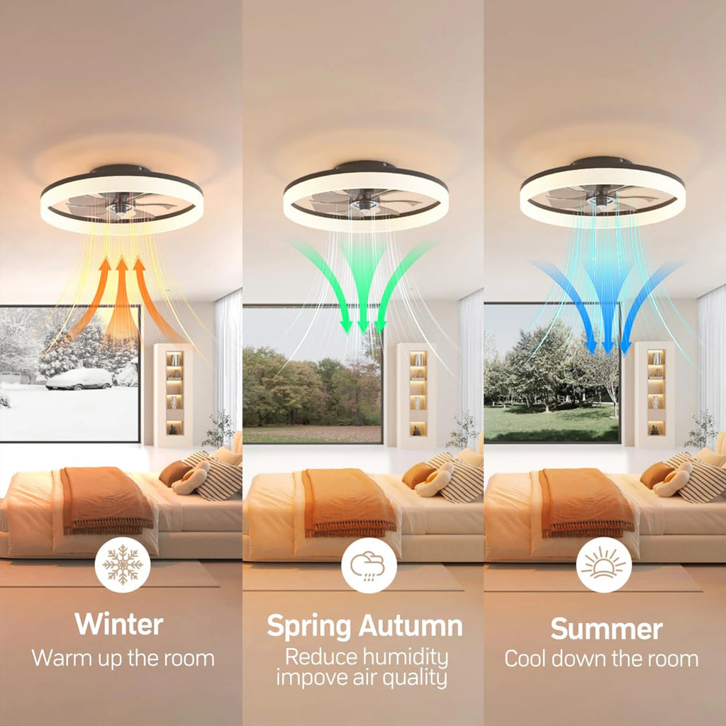 Infinite Dimmable Remote-Control LED Ceiling Fan with Light