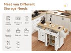 60-Inch Drop-Leaf Rolling Kitchen Island