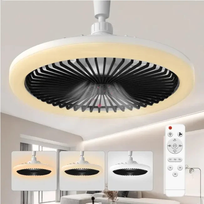 E27 Remote-Control LED Ceiling Fan with Light