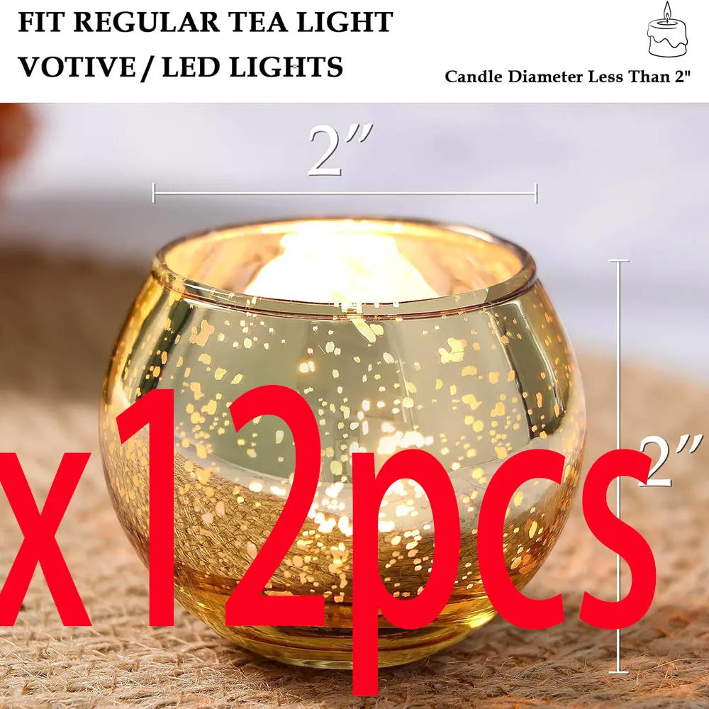 Mercury Gold Votive Candle Holder Set