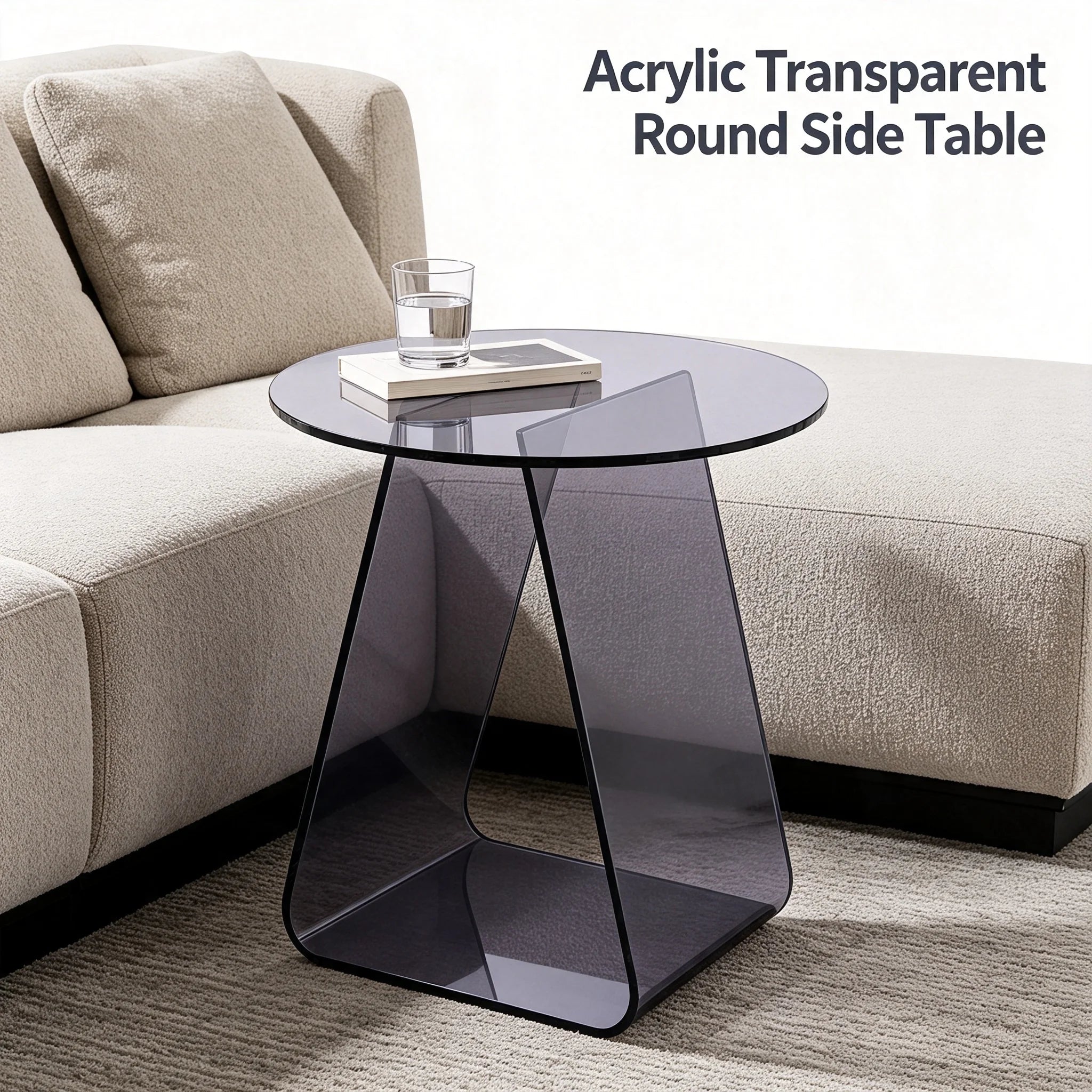 Clear Acrylic Round Side Table