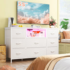 8-Drawer Media Dresser with Charging Station