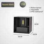 Waterproof Motion-Sensor LED Wall Light