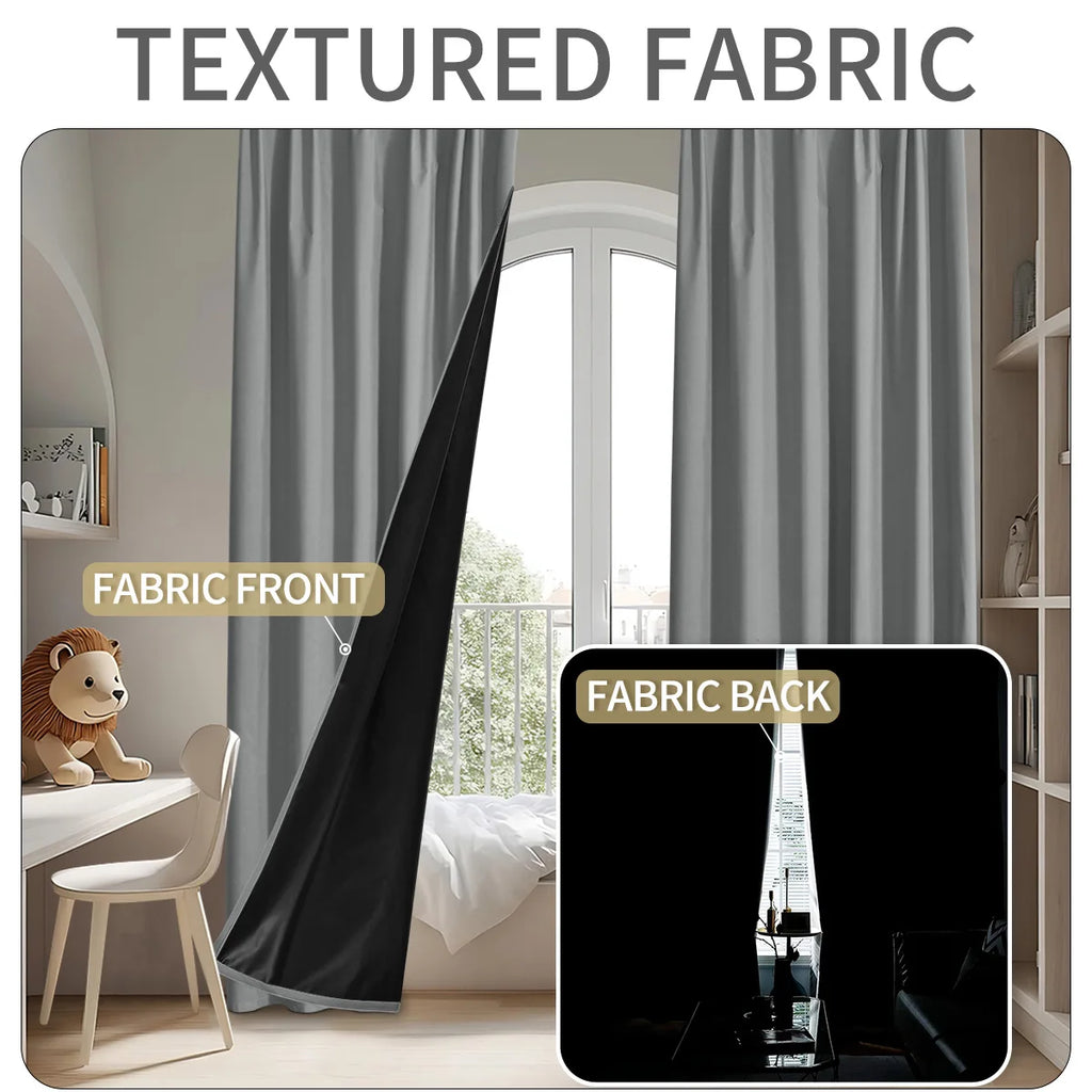 Custom Size 1Pc Hook 100% Blackout Curtains for Living Room Bedroom Thermal Insulated Waterproof Window Decor 창문커텐 Door Blinds