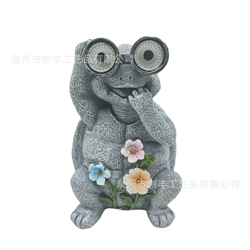 Solar Turtle Garden Statue