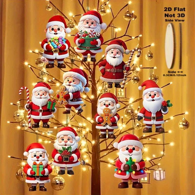 Wooden Gingerbread Christmas Ornaments - 10 Piece