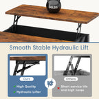Lift-Top Square Coffee Table with Storage