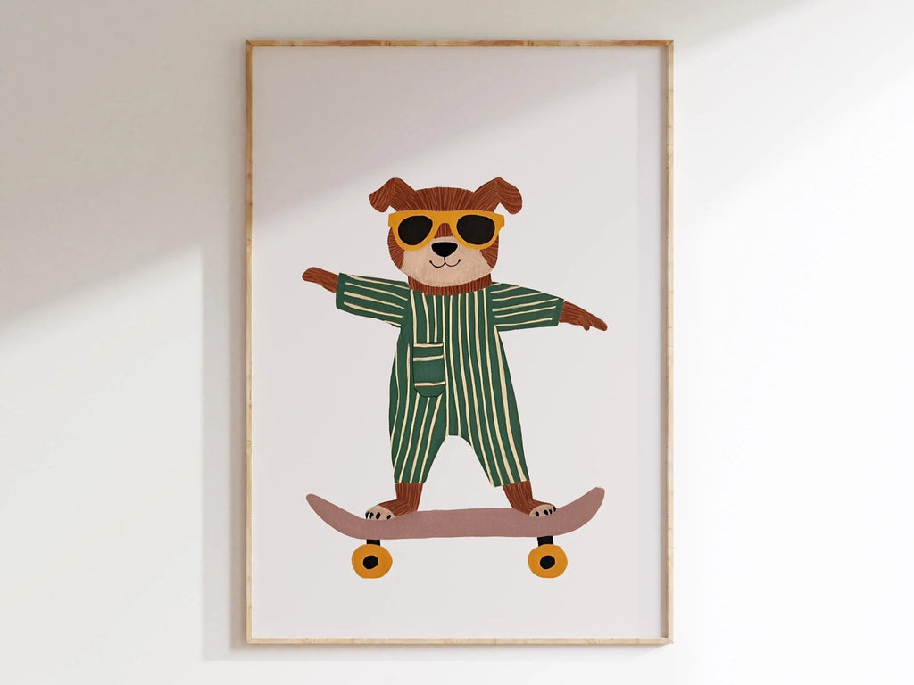 Skateboarding Dachshund Canvas Print