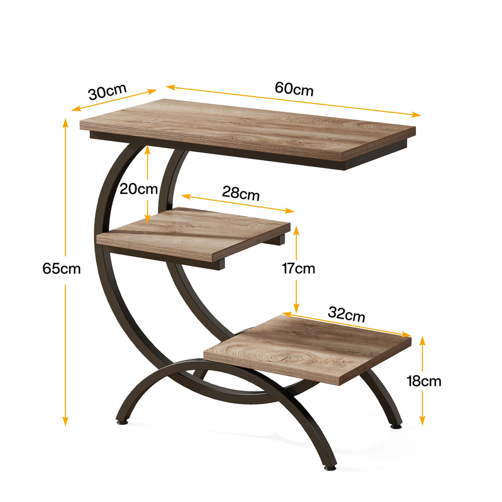 3-Tier C-Shaped Side Table