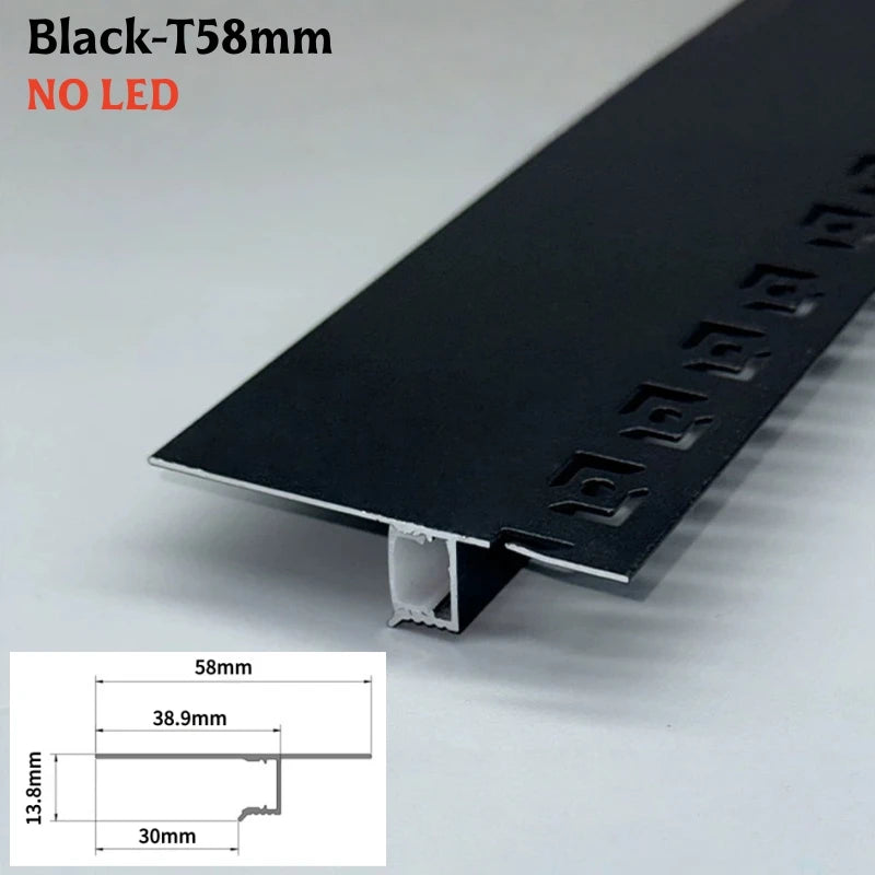 1m Ultra Narrow Shadow Gap LED Aluminum Profile Recessed
