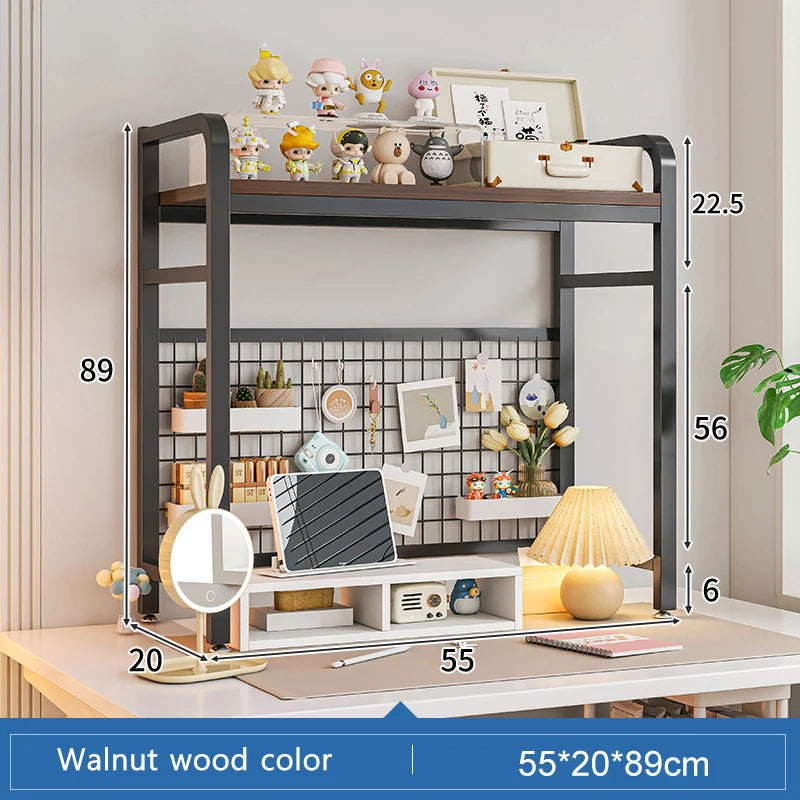 Grid Bookshelf Computer Desk
