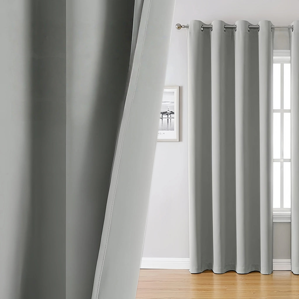 Blackout Thermal Curtains with Inner Lining, Noise Reduction Drapes for Bedroom Balcony Window, Thickened Privacy Shades