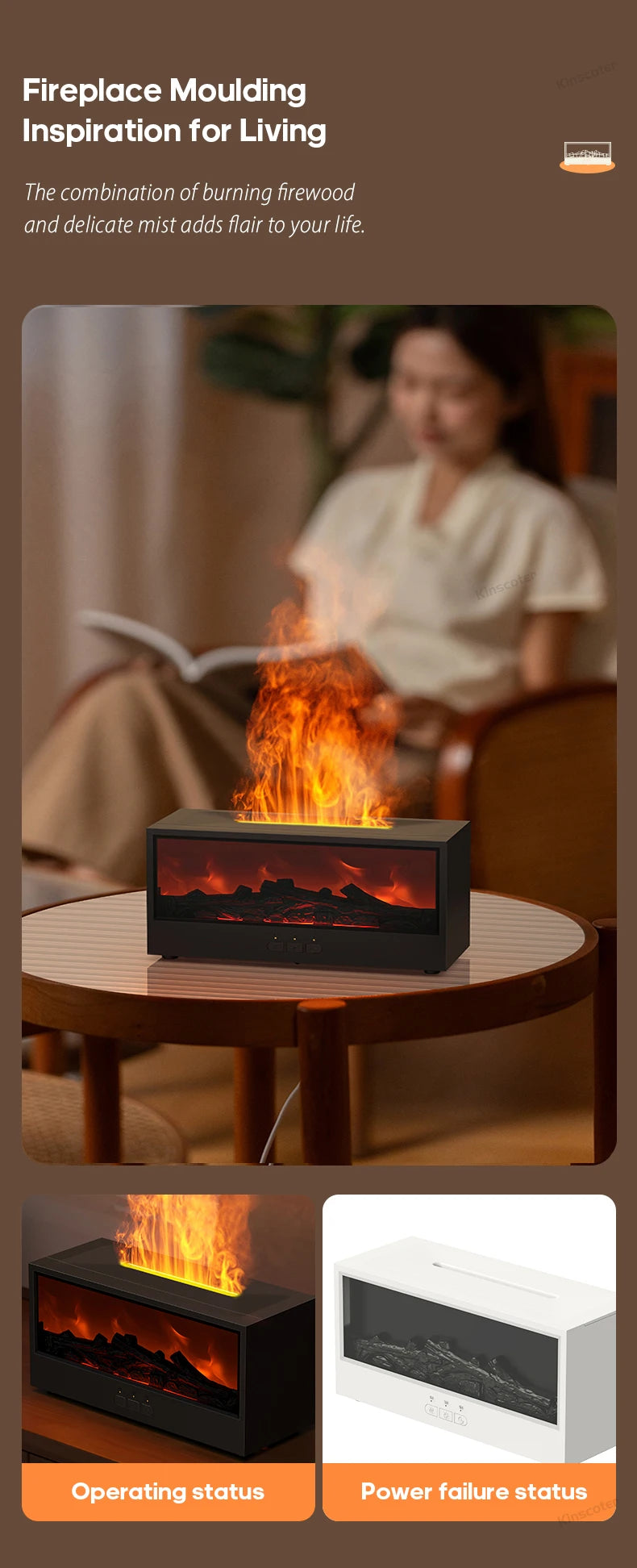 Color-Changing Fireplace Aroma Diffuser