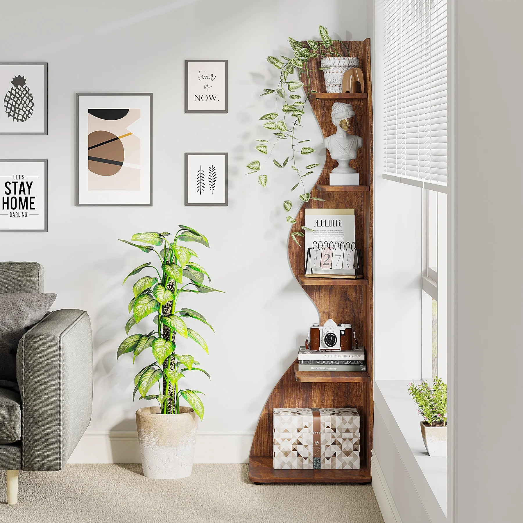 5-Tier Corner Bookshelf