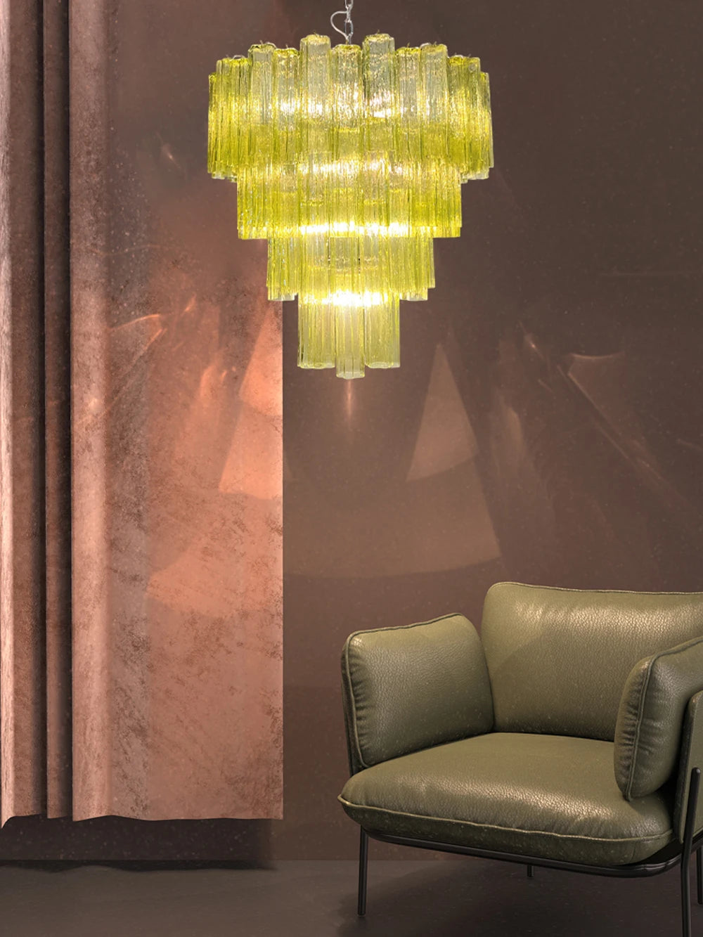 Art Glass Dimmable LED Chandelier