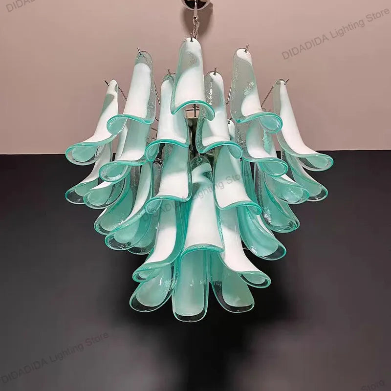 Murano-Style Multicolor Horseshoe Glass Pendant Light