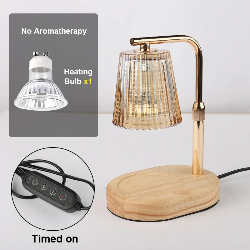 Glass-Shade Candle Warmer Lamp